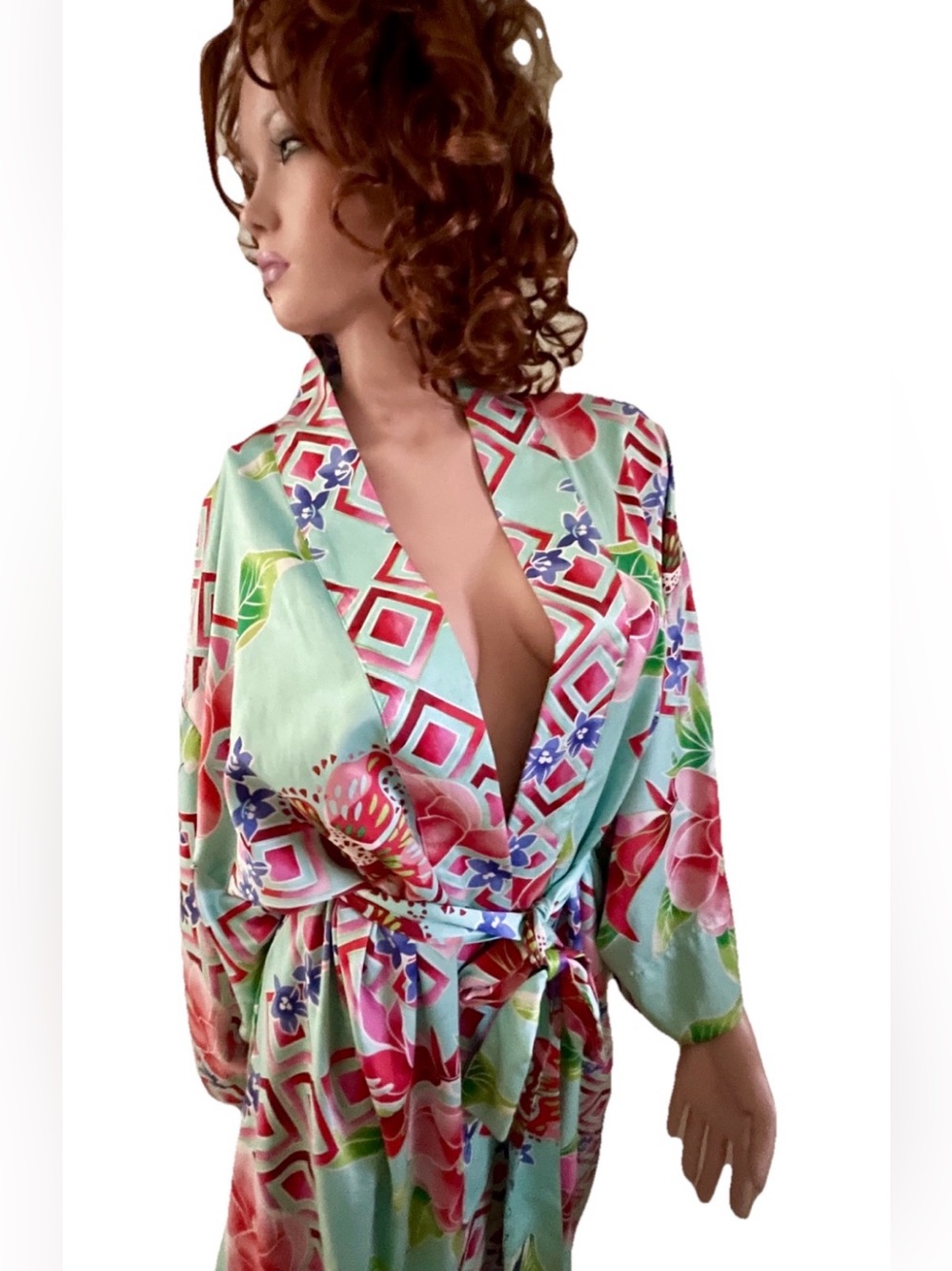 NATORI Private Luxuries STAR BLOSSOM KIMONO Robe Size Large